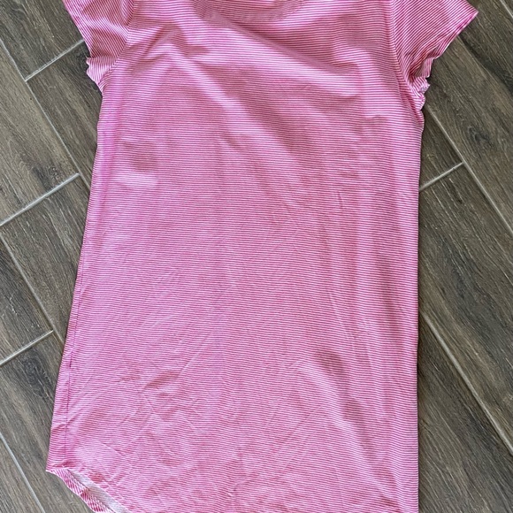 Lauren Polo Pink and White Striped Tee Shirt Dress Size Medium 🌿 - Picture 3 of 7